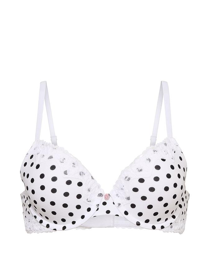 Perfect Shape Cotton Lace-Trim Push-Up Bra image number 2