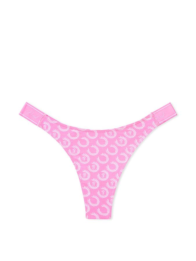 Logo Cotton High-Leg Thong Panty image number 2