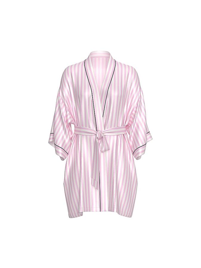 Victoria's Secret Backstage Satin Sparkle Short Robe image number 2
