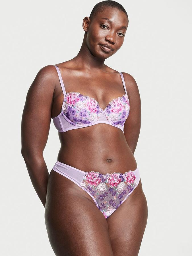 Floral Embroidery Thong Panty image number 0