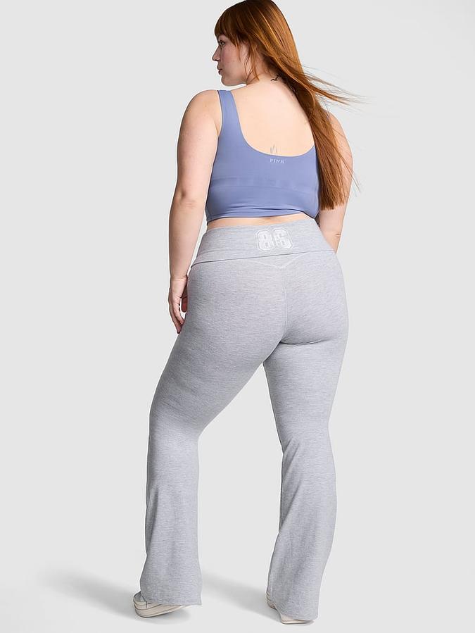 All-Day Cotton Foldover Flare Leggings image number 1