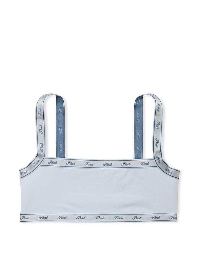 Cotton Logo Straight-Neck Bralette image number 2
