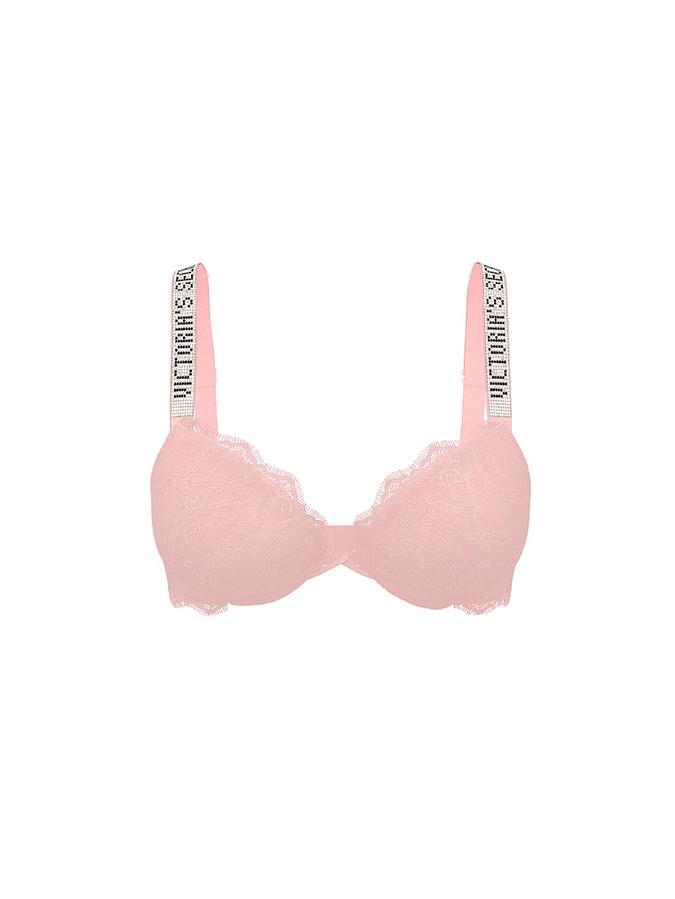 Bombshell Add-2-Cups Shine Strap Rose Lace Push-Up Bra