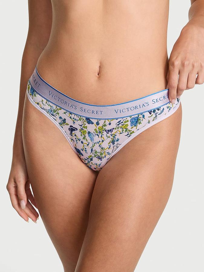 Logo Cotton Thong Panty image number 0