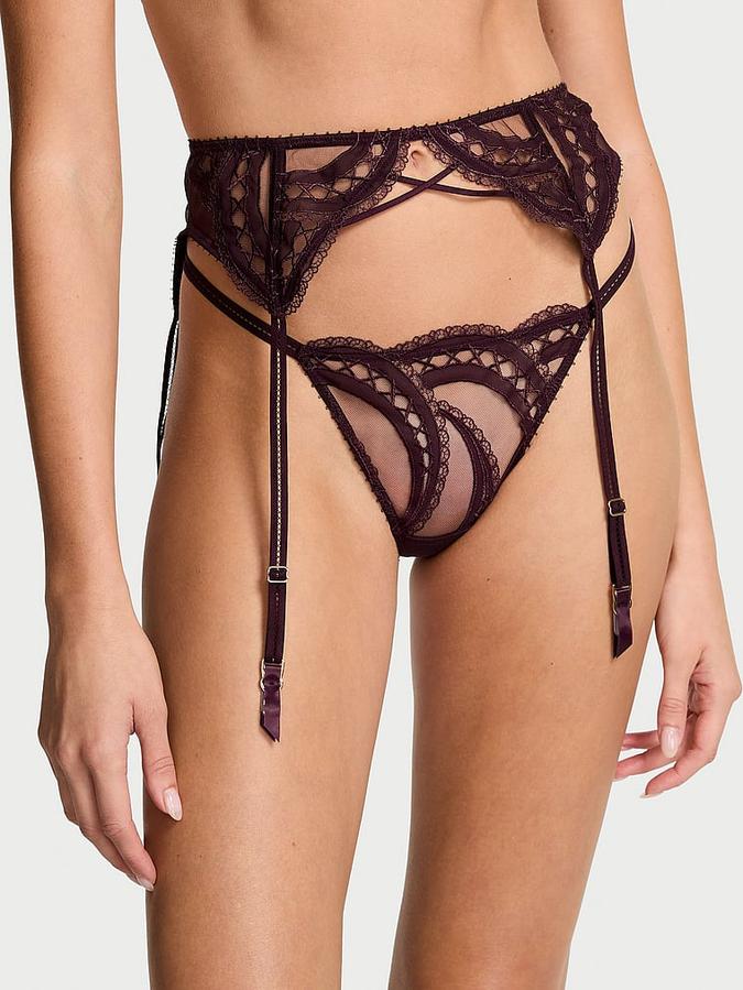 Laces Out Embroidery Garter Belt image number 0
