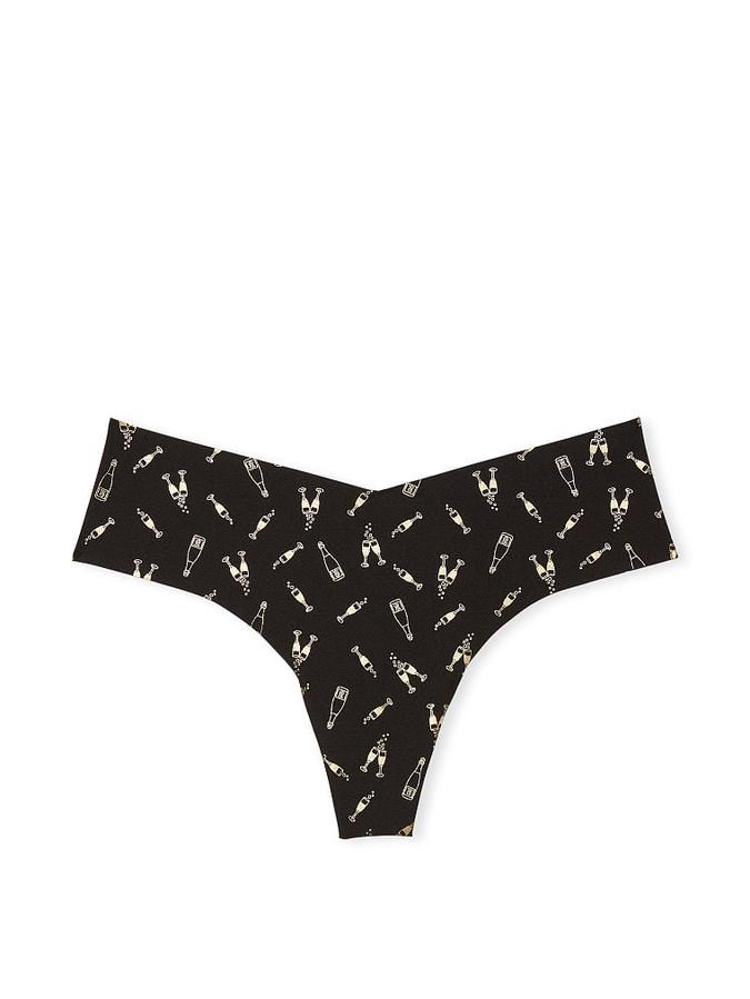 No-Show Foil-Print Thong Panty