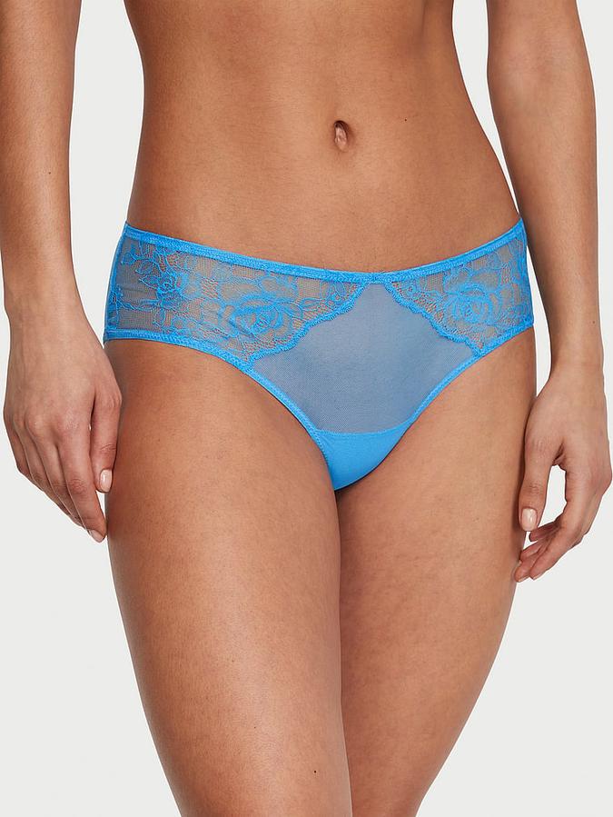 Rose Lace & Grommet Open-Back Cheeky Panty
