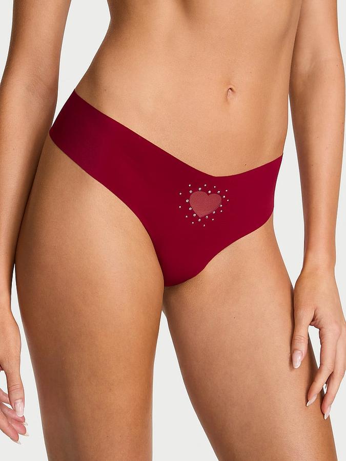 No-Show Heart Cut-Out Thong Panty