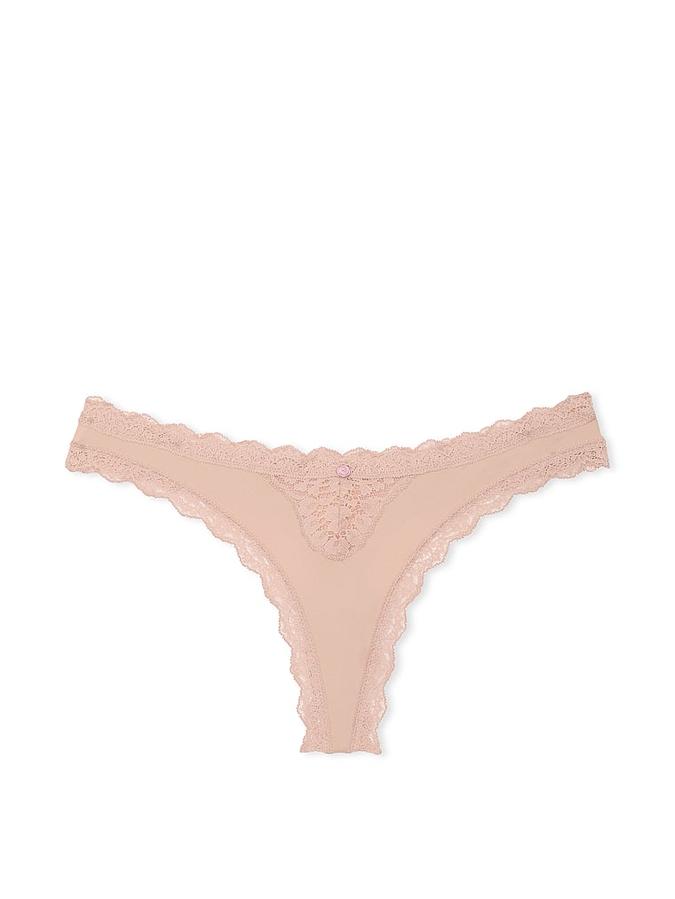 Lace-Trim Thong Panty image number 0