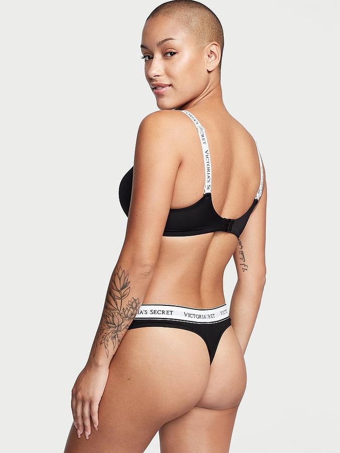 Logo Cotton Thong Panty