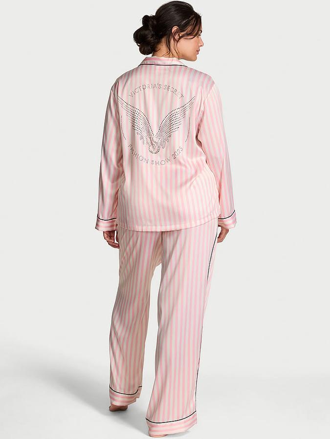 Glazed Satin Long Pajama Set image number 1