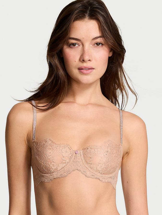 Wicked Twinkle Strap Unlined Lace Balconette Bra image number 0