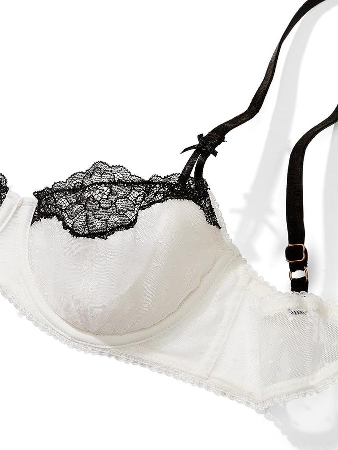 Wicked Unlined Dotted Mesh Balconette Bra image number 3