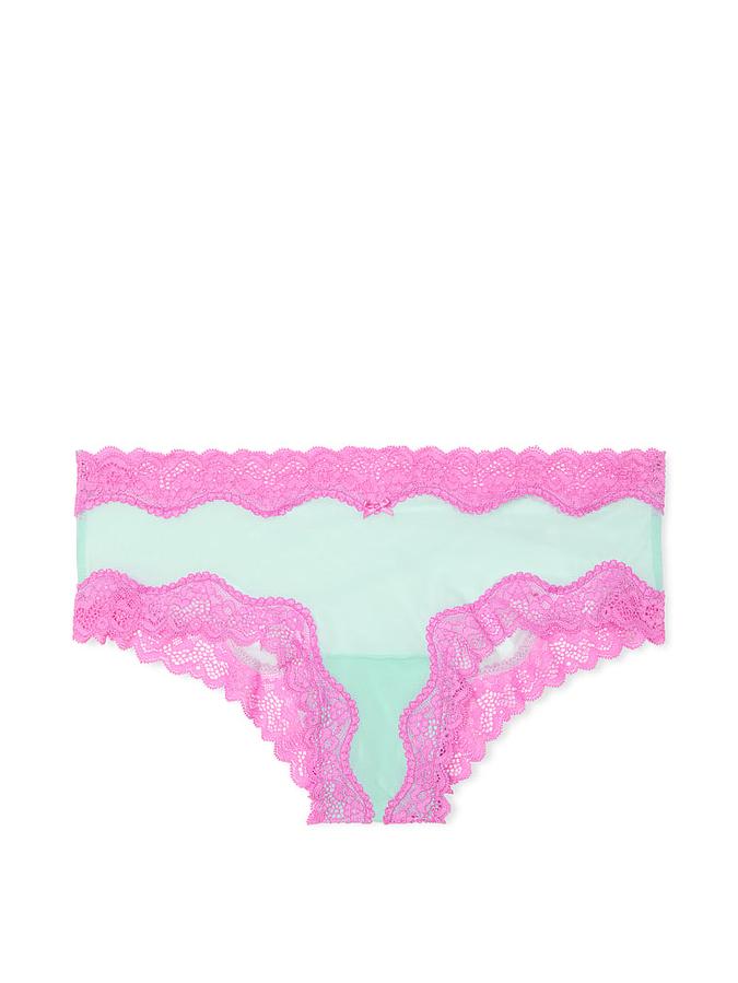 Tease Mesh Lace-Trim Cheeky Panty image number 2