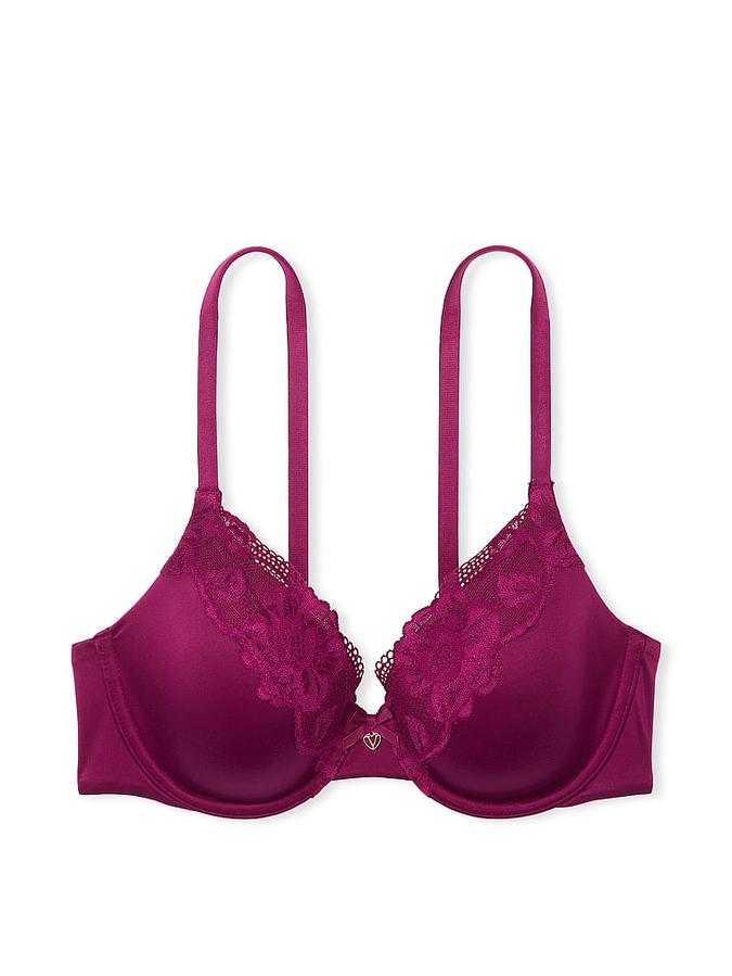 Lightly Lined Lace-Trim Full-Coverage Bra image number 2