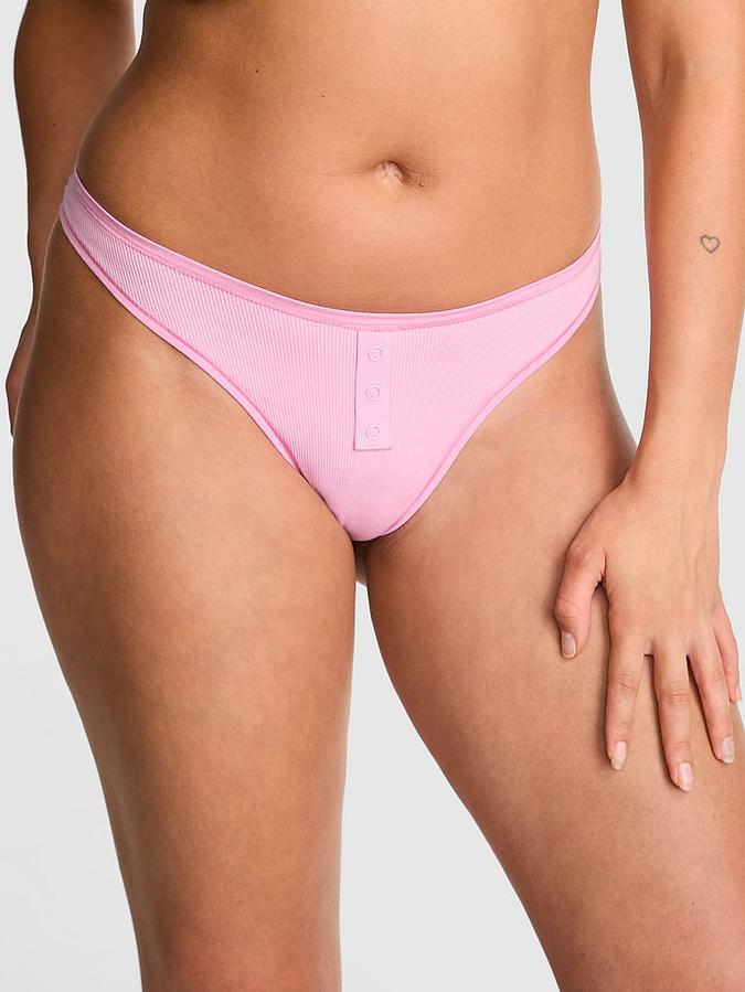 Cotton High-Leg Thong Panty image number 0