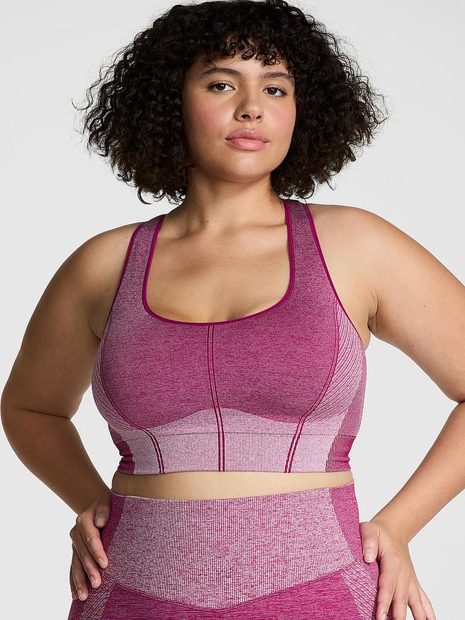 Seamless Marl Longline Sports Bra image number 0