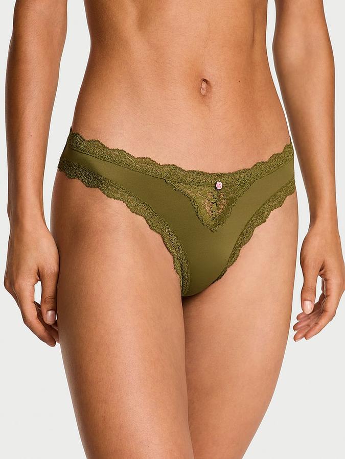 Lace-Trim Thong Panty