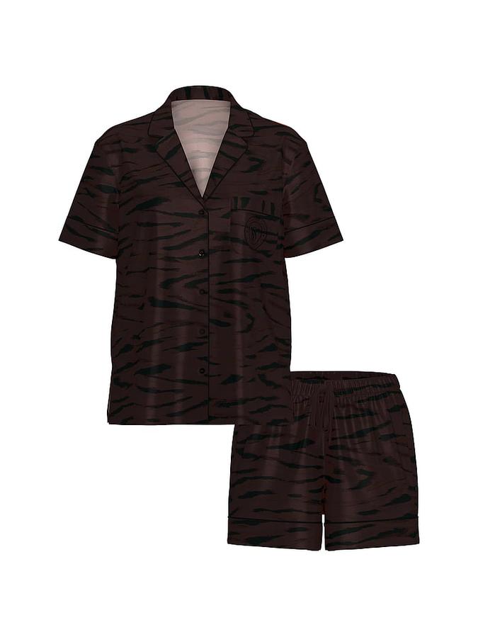 Glazed Satin Short Pajama Set image number 2