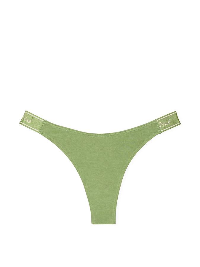 Logo Cotton Scoop Thong Panty