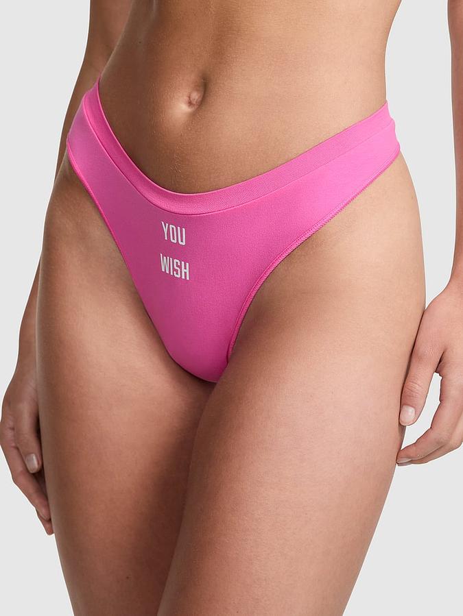 Seamless High-Leg Thong Panty image number 0