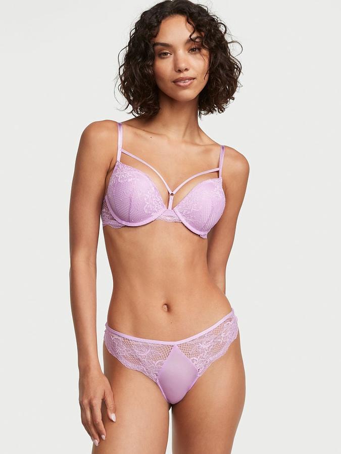 Lace-Trim Thong Panty image number 0