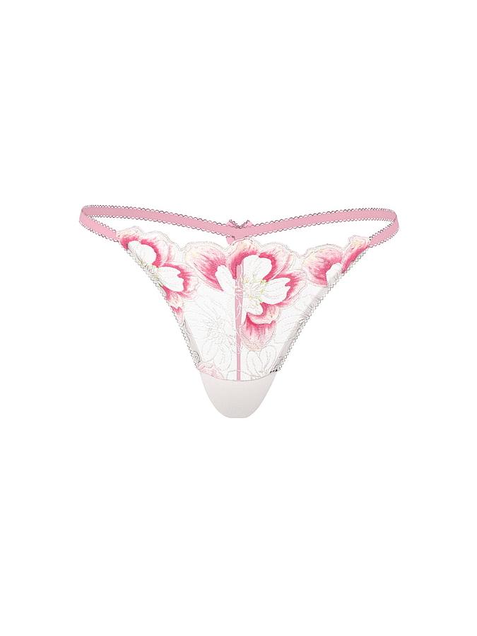 Peony Embroidery V-String Panty image number 1