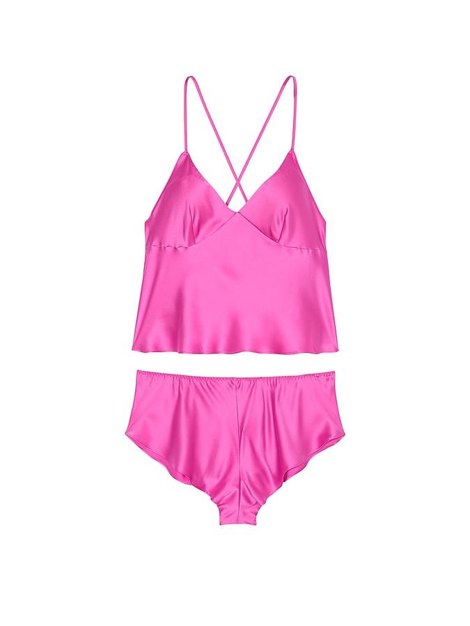 Satin Open-Back Cami & Shorts Set image number 2