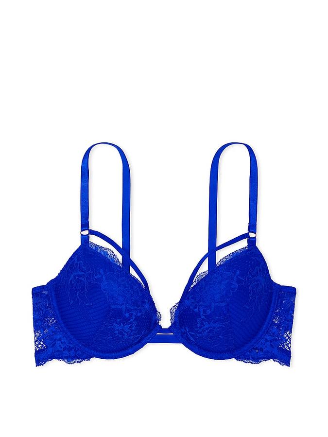 Strappy Fishnet Lace Push-Up Bra image number 2