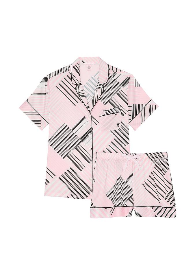 Glazed Satin Short Pajama Set image number 2