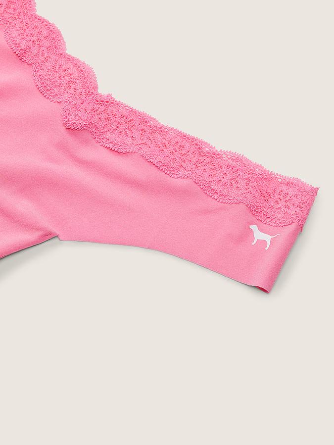 No-Show Lace-Trim Thong Panty image number 2