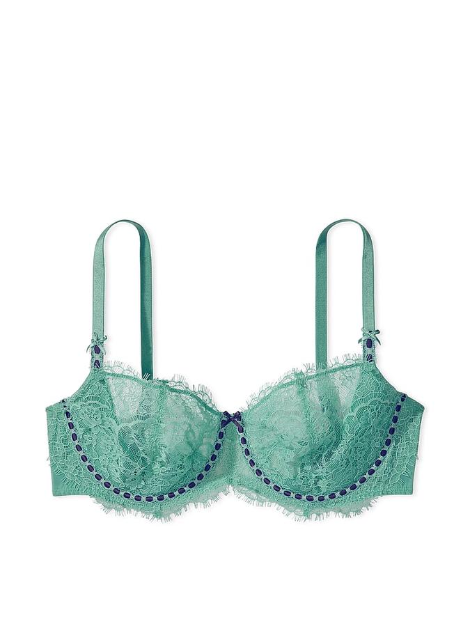 Wicked Unlined Ribbon Slot Lace Balconette Bra image number 2