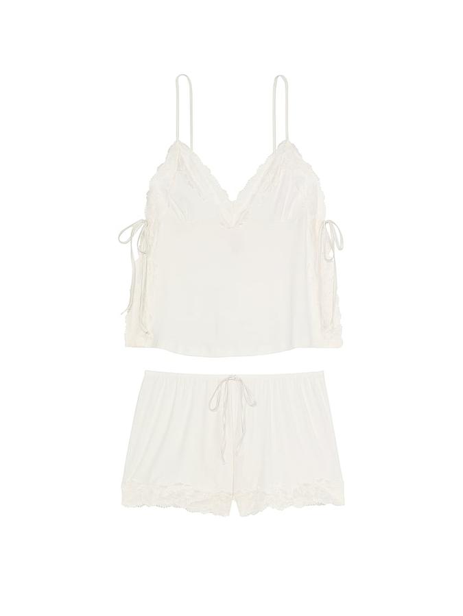 Ribbed Modal & Lace Cami Shorts Set image number 2