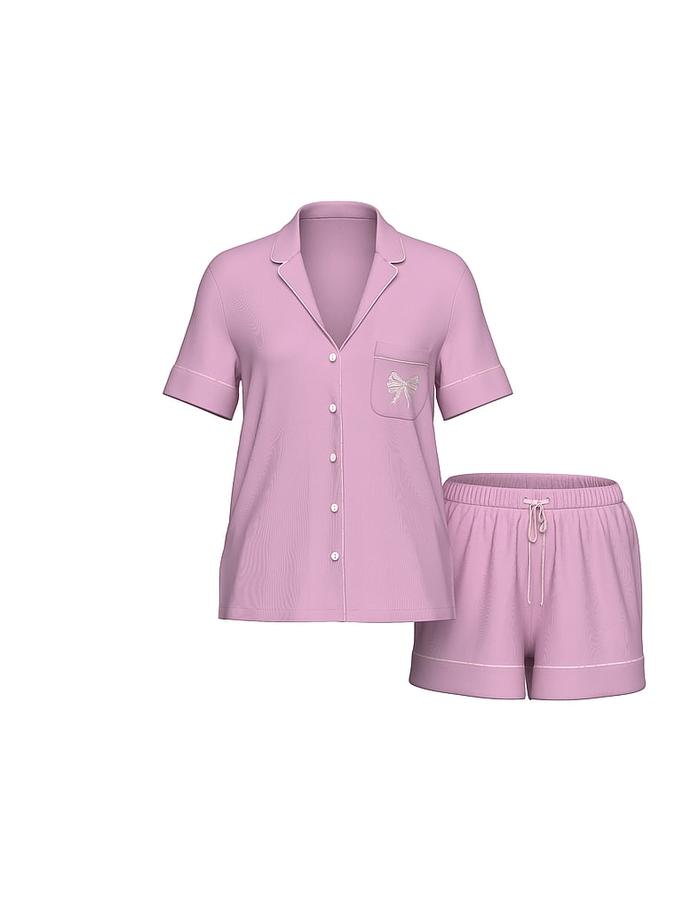 SoSoft&trade; Modal Bow Short Pajama Set image number 2