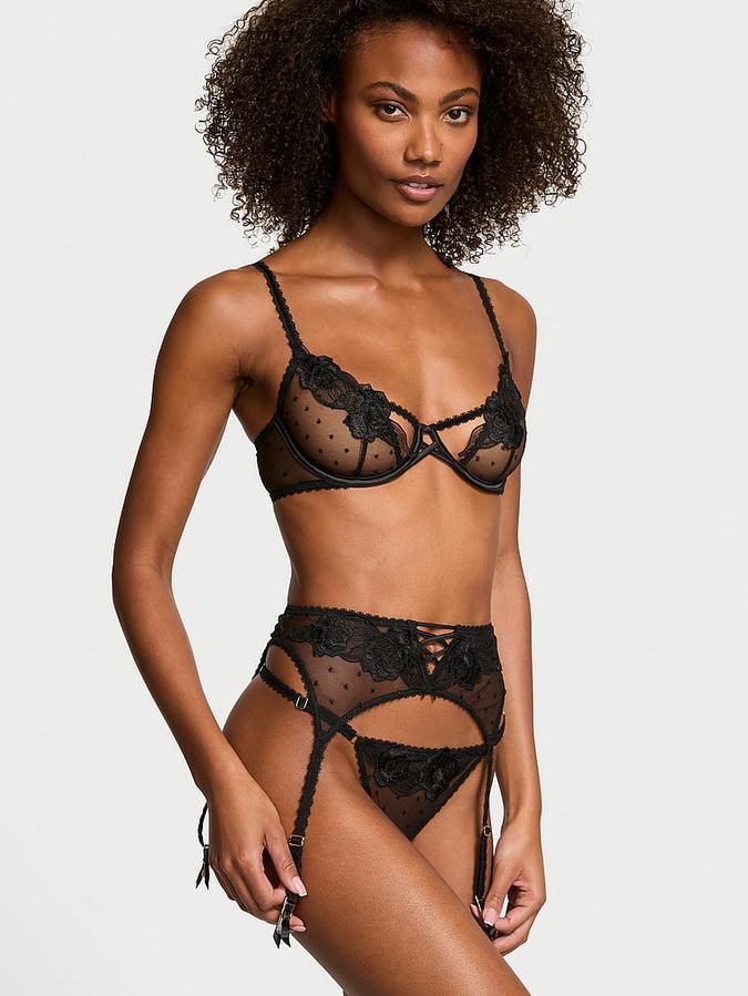 Sheer Rose Garter Belt image number 0