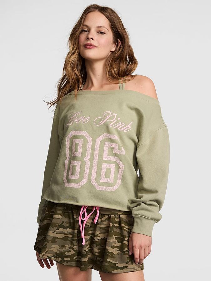 Campus Fleece&trade; Rib Off-The-Shoulder Sweatshirt