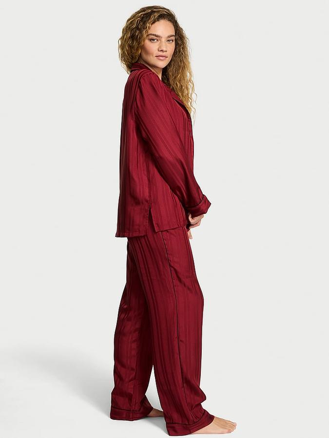 Glazed Satin Long Pajama Set