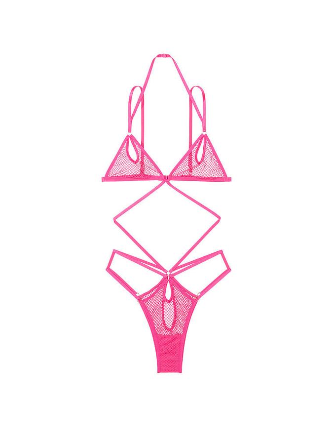 Fishnet Mesh Unlined Strappy Teddy image number 2
