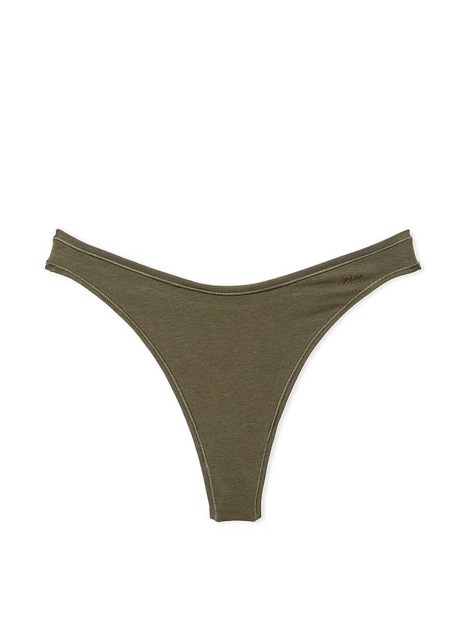 Cotton High-Leg Thong Panty