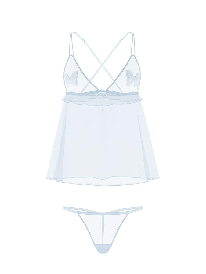 Tease Butterfly Mesh Babydoll Set image number 2