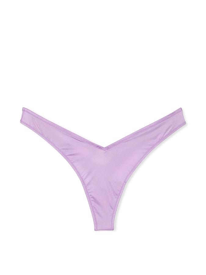 Smooth Strappy-Back High-Leg Thong Panty