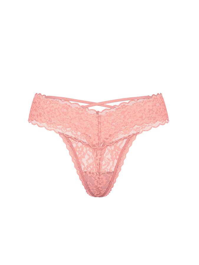 Lace Strappy-Back Thong Panty image number 2