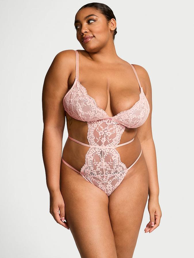 Dare to Dream Lace Strappy Triangle Teddy image number 0