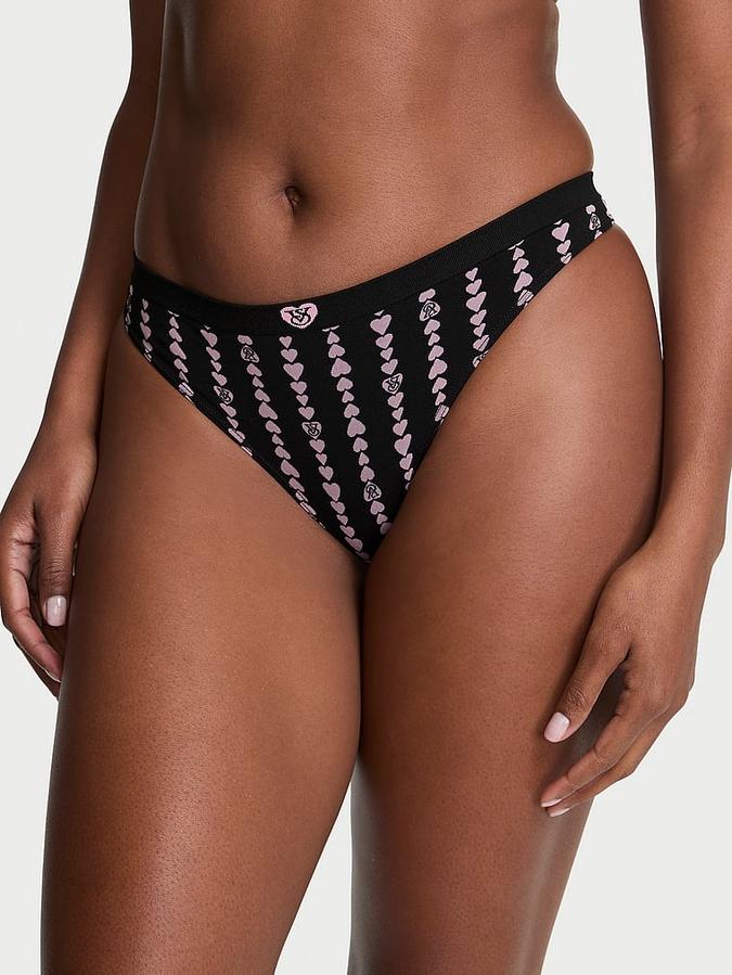 Seamless Heart Stripe Thong Panty
