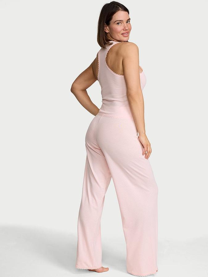 Cotton Shadow Stripe Tank & Pants Set