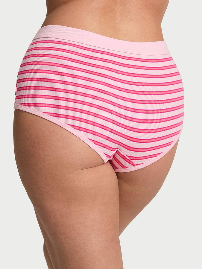 Cotton Rib Logo Hardware Boyshort Panty image number 1