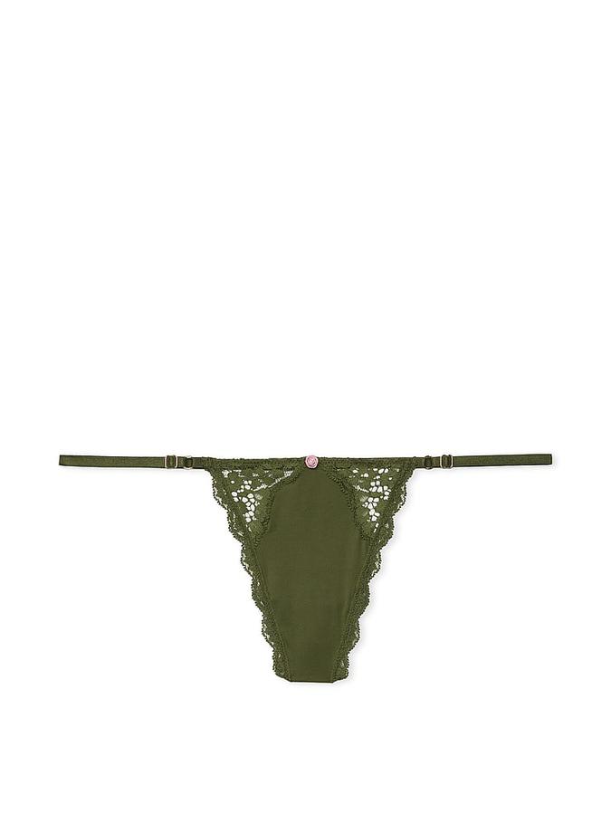 Lace-Trim Adjustable V-String Panty image number 0