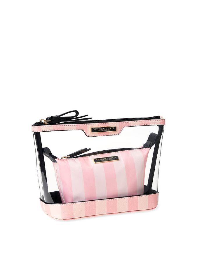The Victoria AM/PM Beauty Bag Duo Iconic Stripe image number 1