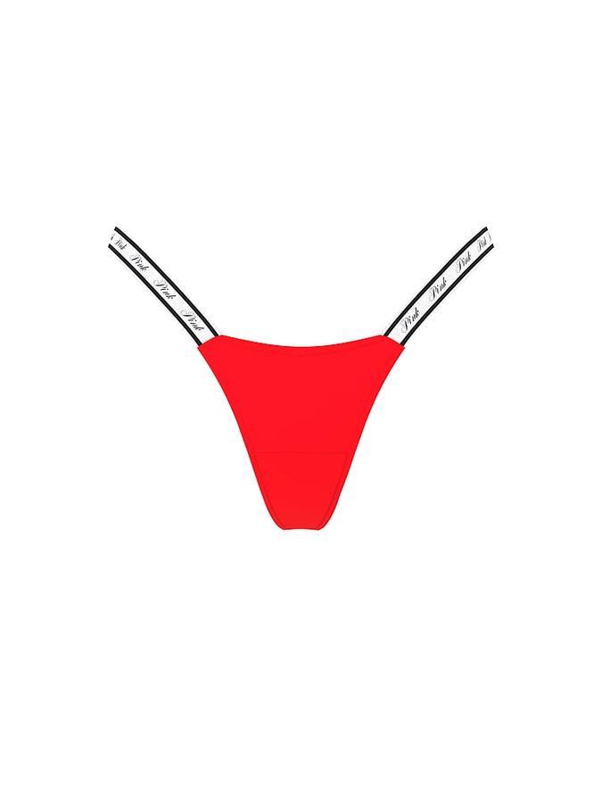 Logo Cotton High-Leg Micro Thong Panty image number 2