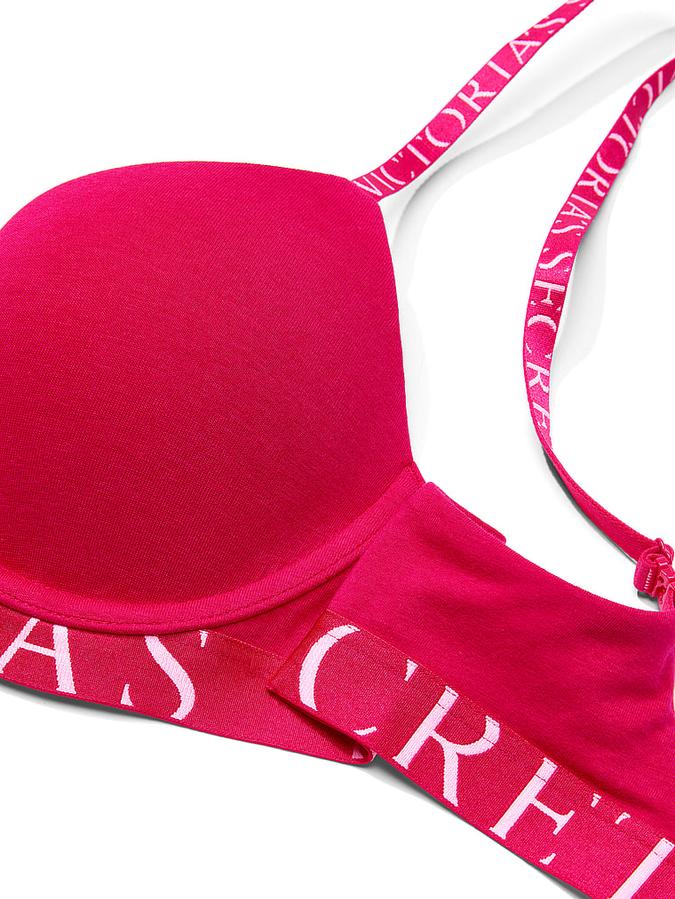 Perfect Shape Cotton Exploded Logo Push-Up Bra image number 3